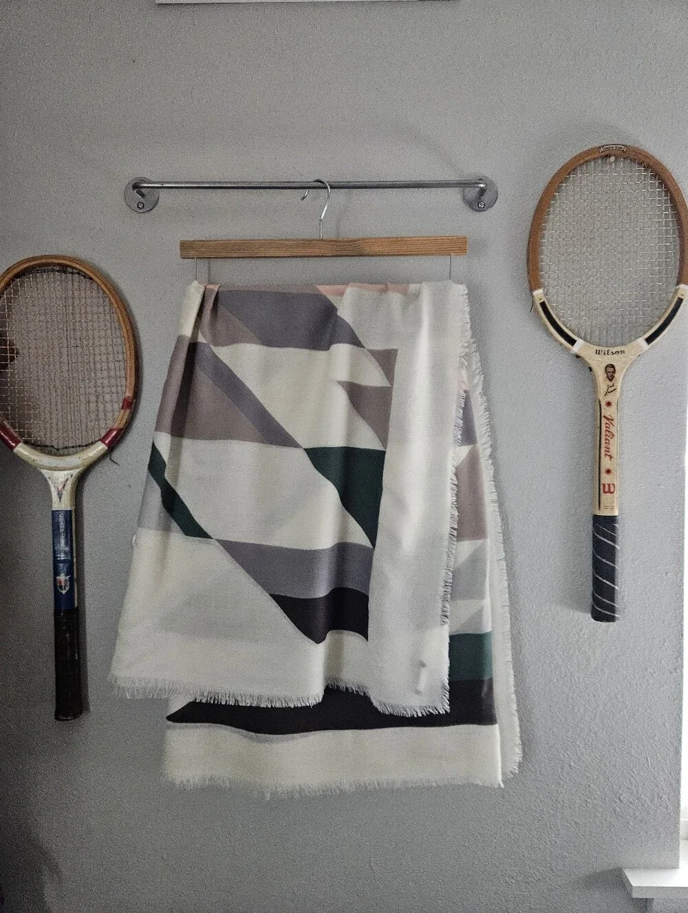 Pendleton Oversized Featherweight Wool Scarf in Cream Wyeth Trail